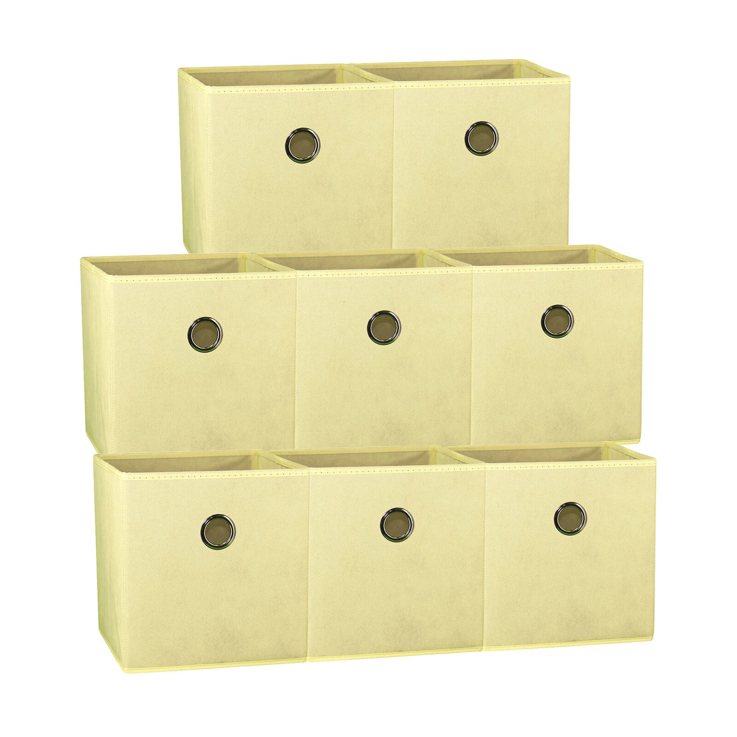 Fabric Drawer Storage Cubes – Foldable Organiser Set (Beige, 8-Pack)