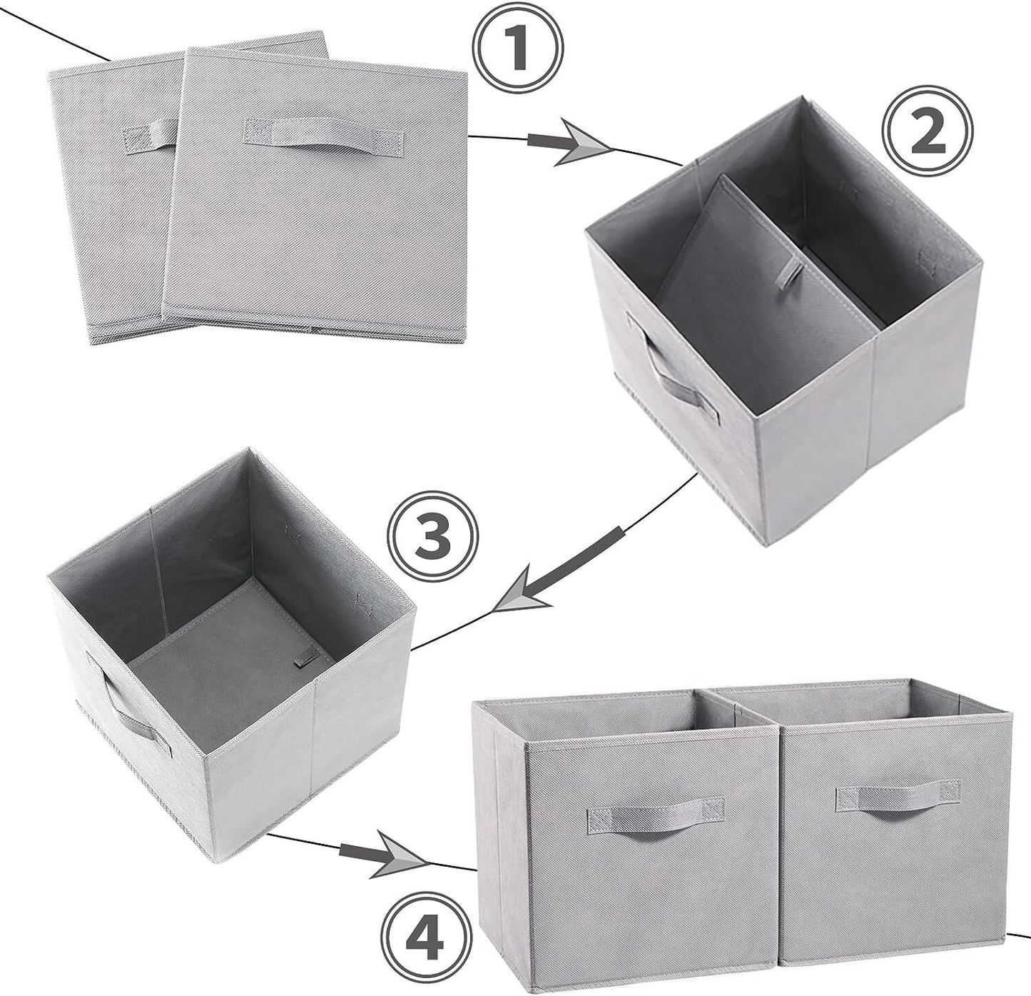 Fabric Drawer Storage Cubes – Foldable Organiser Set (Beige, 8-Pack)