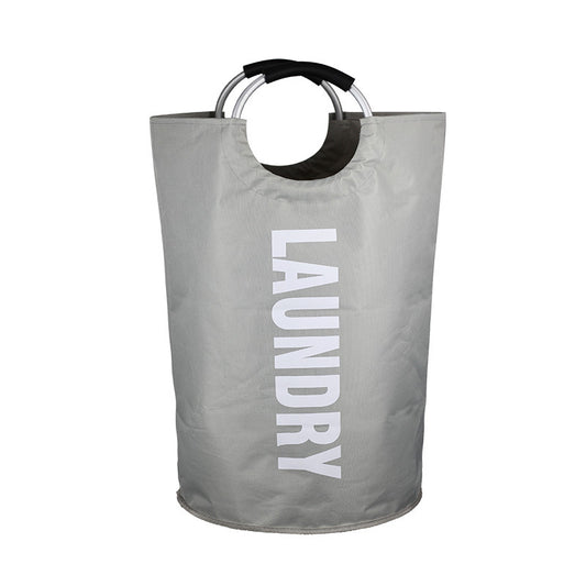 Large Oxford Fabric Laundry Hamper — Black / Light Grey with Aluminium Handles